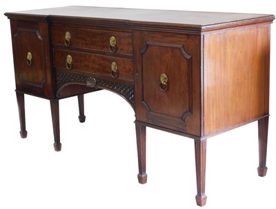 Lot 56 - A late 19thC Regency style mahogany sideboard,...