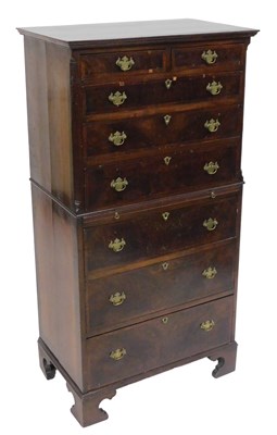 Lot 58 - A 19thC cross banded mahogany bachelor's chest...