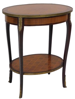 Lot 65 - A French parquetry brass mounted two tier...