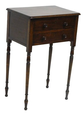 Lot 82 - An early 20thC mahogany two drawer bedside...