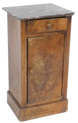 Lot 83 - A 19thC French walnut pot cupboard, with a...