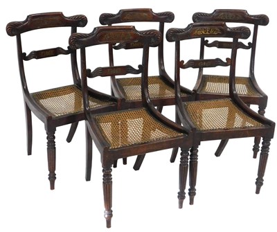 Lot 85 - A set of five William IV brass inlaid...