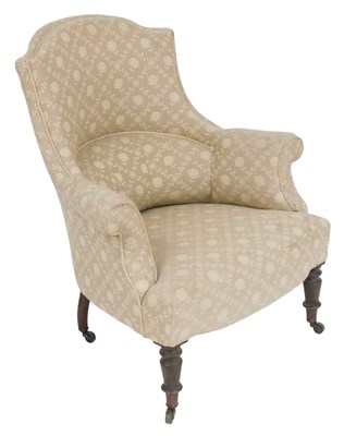 Lot 90 - A Victorian mahogany upholstered armchair,...