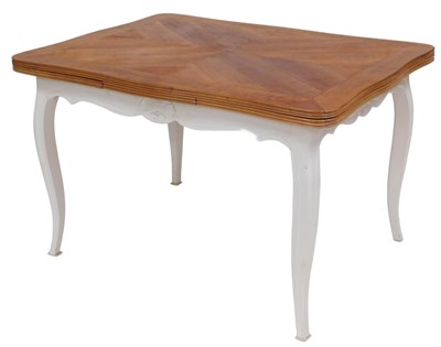 Lot 27 - A French draw leaf dining table, with a...