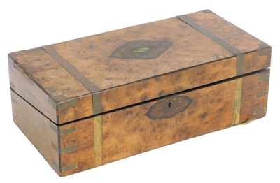 Lot 120 - A Victorian figured walnut duet writing box,...
