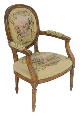 Lot 141 - An early 20thC French open armchair, with...