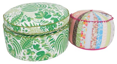 Lot 143 - A circular pouffe or stool, with loose...