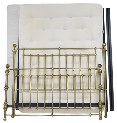 Lot 192 - A Victorian style brass and iron bedstead,...