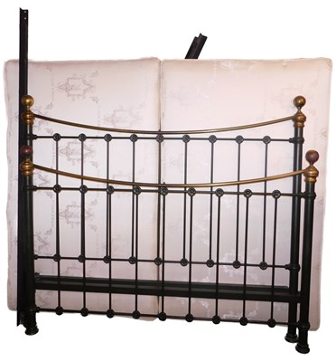 Lot 193 - A Victorian style brass and iron bedstead,...