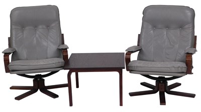 Lot 145 - A pair of Stressless type distressed grey...