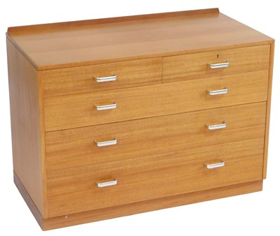 Lot 148 - A teak chest, of two short and three long...