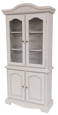 Lot 165 - An en grisaille painted cabinet, with glass...