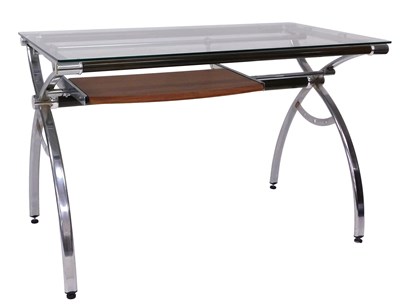 Lot 186 - A Techni Mobili chrome plated glass top...