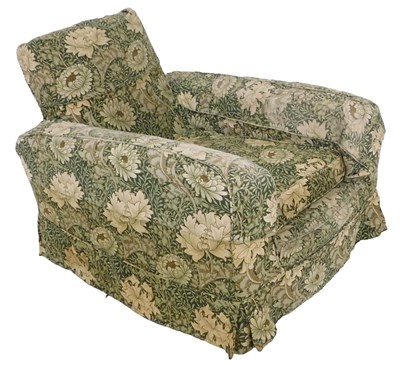Lot 187 - A 1930s deep long seated upholstered armchair,...