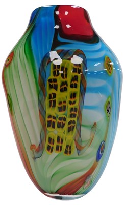 Lot 15 - A Murano Sommerso glass vase, of shouldered...