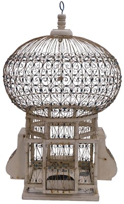 Lot 75 - A 20thC wrought iron and white painted wooden...
