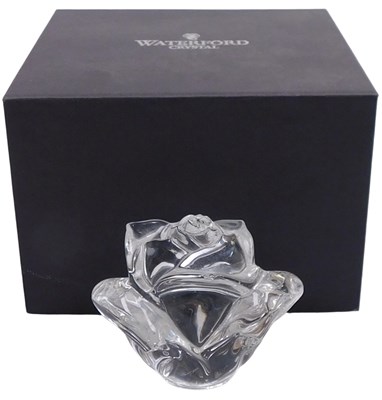 Lot 93 - A Waterford crystal rose paperweight, boxed.