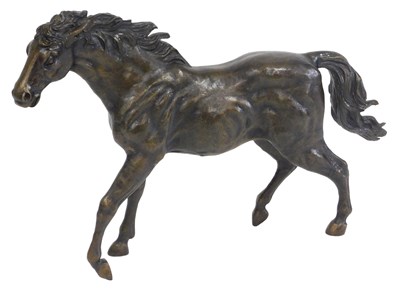 Lot 18 - A cast bronze figure of a standing horse, 69cm...