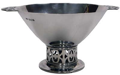 Lot 172 - A George V silver twin handle footed bowl, the...