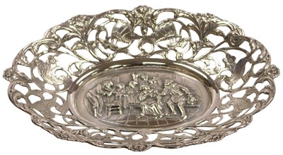 Lot 173 - A continental oval basket, the base embossed...