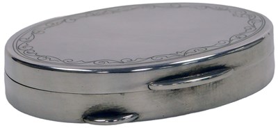 Lot 180 - An Elizabeth II oval silver box, the lid with...