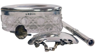 Lot 212 - A George V cut glass and silver lidded...