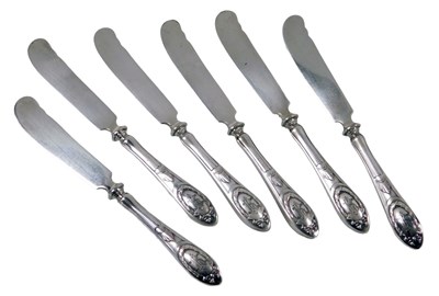 Lot 217 - A set of six late 19thC continental butter...