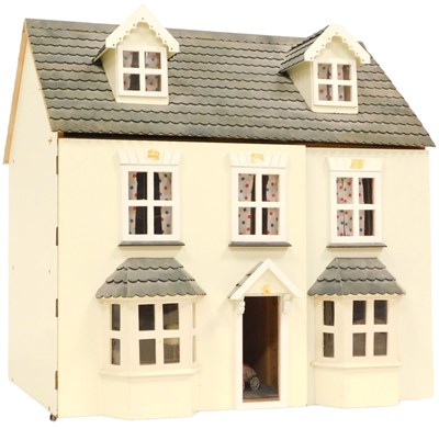 Lot 232 - A wooden three storey doll's house, double bay...