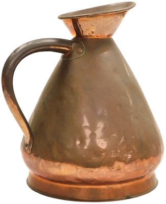 Lot 239 - A Victorian copper two gallon jug, 36cm high.