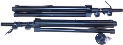 Lot 241 - A pair of JSH camera tripods with a carry case,...