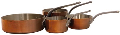 Lot 251 - A set of four French copper graduated...