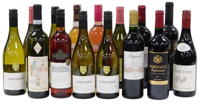 Lot 260 - Fifteen bottles of red white and rose wine,...