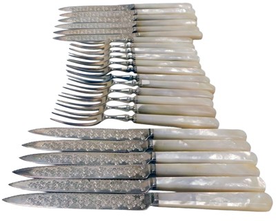 Lot 265 - A set of twelve Victorian silver fruit knives...