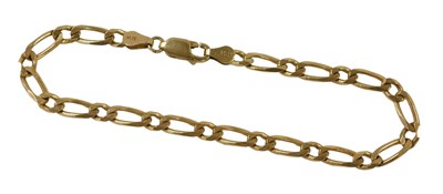 Lot 275 - A Figaro link bracelet, on a lobster claw...