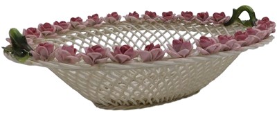 Lot 310 - A late 19thC Belleek porcelain twin handled...