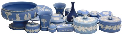 Lot 303 - A group of Wedgwood light blue Jasperware,...