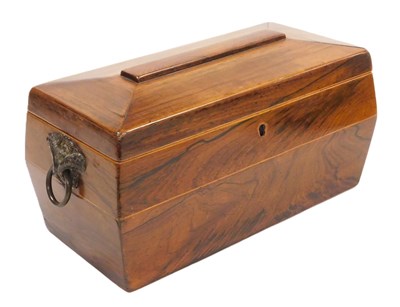 Lot 304 - A Regency rosewood sarcophagus form tea caddy,...