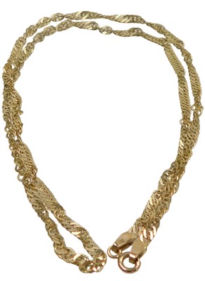 Lot 305 - A 9ct gold twisted curb link neckchain, on a...