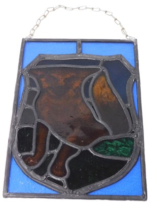 Lot 320 - A late 19thC stained glass window panel,...