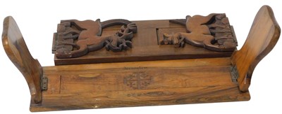 Lot 324 - A Jerusalem olive wood souvenir book slide,...