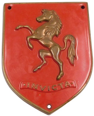 Lot 325 - An Aveling Barford brass and enamel shield...
