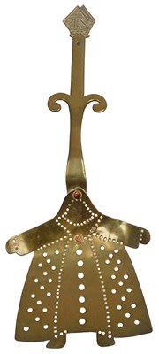 Lot 335 - A 19thC brass Bishop's skimmer, the bowl...