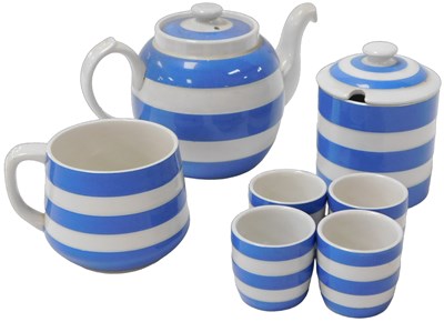 Lot 378 - A TG Green Cornishware blue and white banded...
