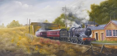 Lot 713 - David Waller (b.1945). Steam Locomotive, - 372,...
