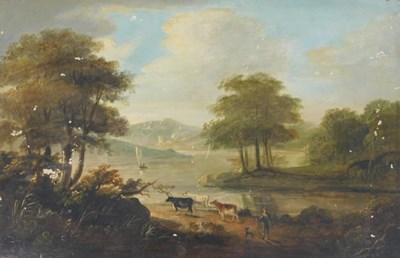 Lot 48 - 18thC/19thC School. Pastoral scene, herdsman...