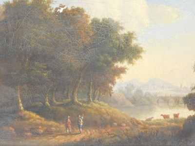 Lot 49 - 18thC/19thC School. Figures in river landscape,...