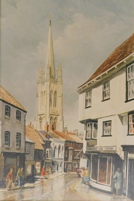 Lot 69 - 20thC. Coloured print on canvas, Louth, 75cm x...