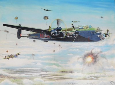 Lot 77 - J Mulvey (20thC). Flying through the...