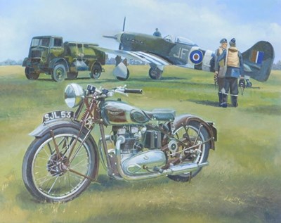 Lot 81 - Lee Lacey (20thC). The Speed Twins - Triumph...