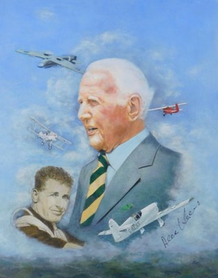 Lot 743 - Peter Evans (20thC). Alex Henshaw OBE, oil on...